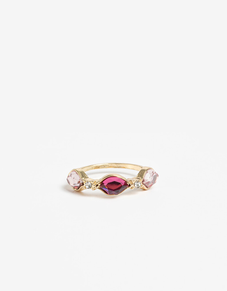 Anillos Chicos Con Dijes Anillo Con Dijes De Boquitas Glass - Dorado