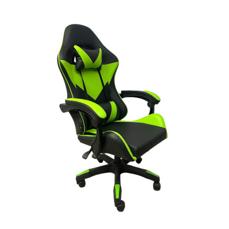 Silla Gamer Negra/Verde en PVC con Sistema Basculante Silla Gamer Negra/Verde en PVC con Sistema Basculante