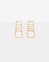 Aros Colgantes Largos Strass Aros Largos Glass - Dorado Oro Amarillo