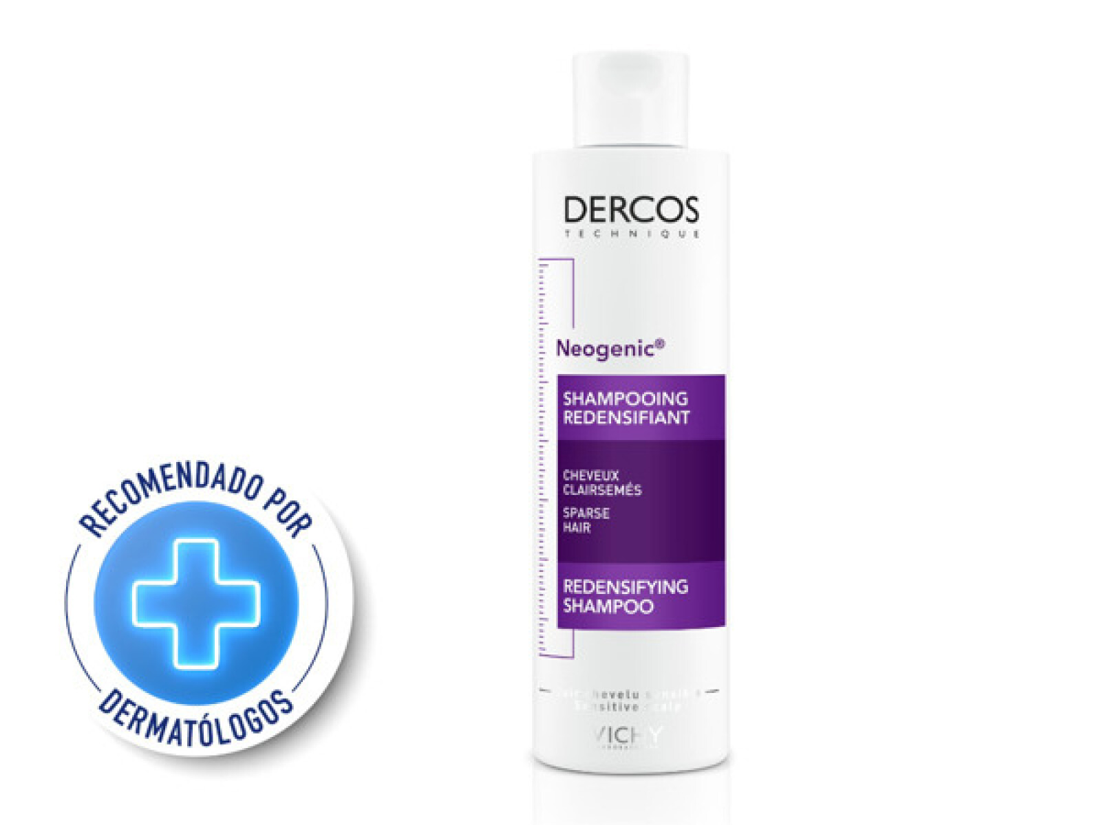 Vichy Shampoo Dercos Neogenic 200 ml | Estimula el Crecimiento Capilar y Refuerza el Folículo