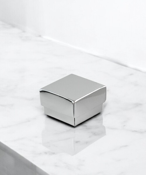Caja laminada 01 - 2,5x4x4 cm. PLATA