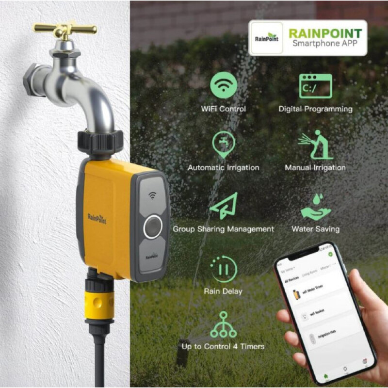 Programador canilla c/WIFI 1 zona RainPoint Programador canilla c/WIFI 1 zona RainPoint