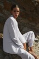 Blazer de lino oversize blanco