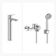 JUEGO DE GRIFERIA LAVATORIO ALTO DUCHA BRILLO LINEA BLEST CROMO
