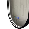 Espejo LED 45x80 oval negro con desempañador cinta led silicona Espejo Led 45x80 Oval Negro Con Desempañador Cinta Led Silicona