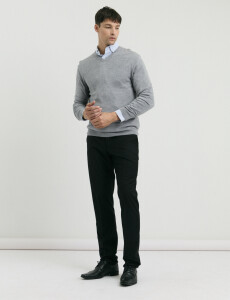 470313 SWEATER V HARRINGTON URBAN Gris Medio Melange