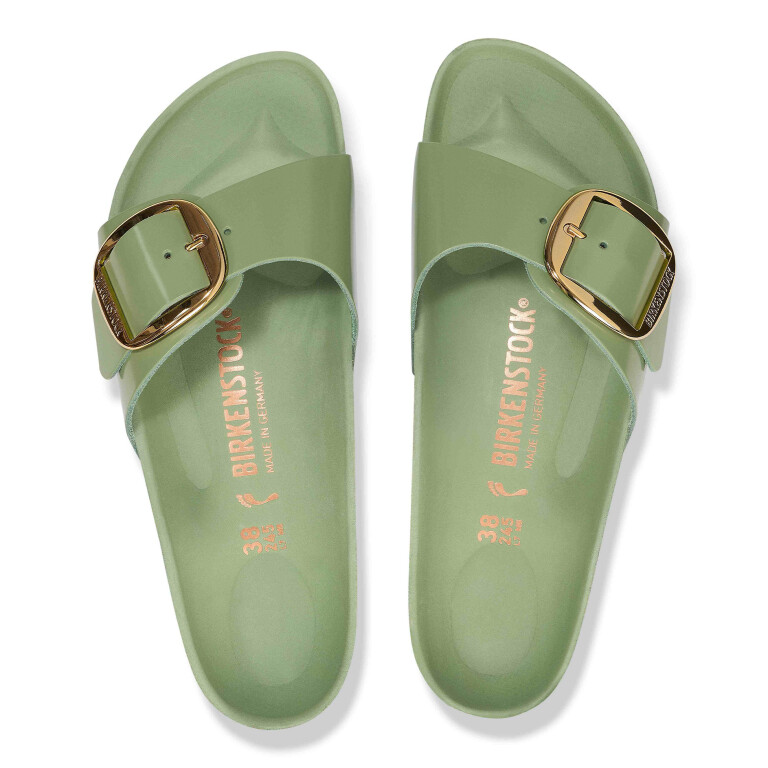 Sandalia Madrid Big Buckle LENA High Shine - Estrecho Green Tea