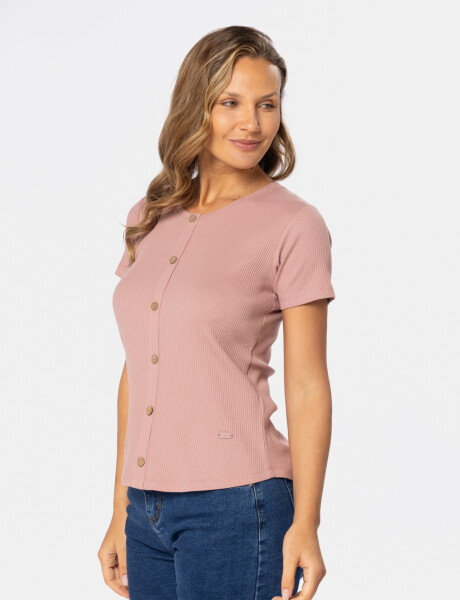 REMERA CON BOTONES Rosado
