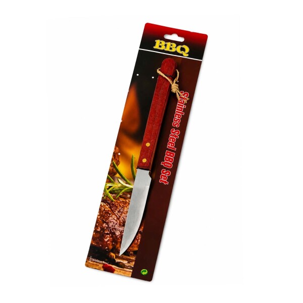 Cuchillo parrillero con mango madera 33 cm Cuchillo parrillero con mango madera 33 cm