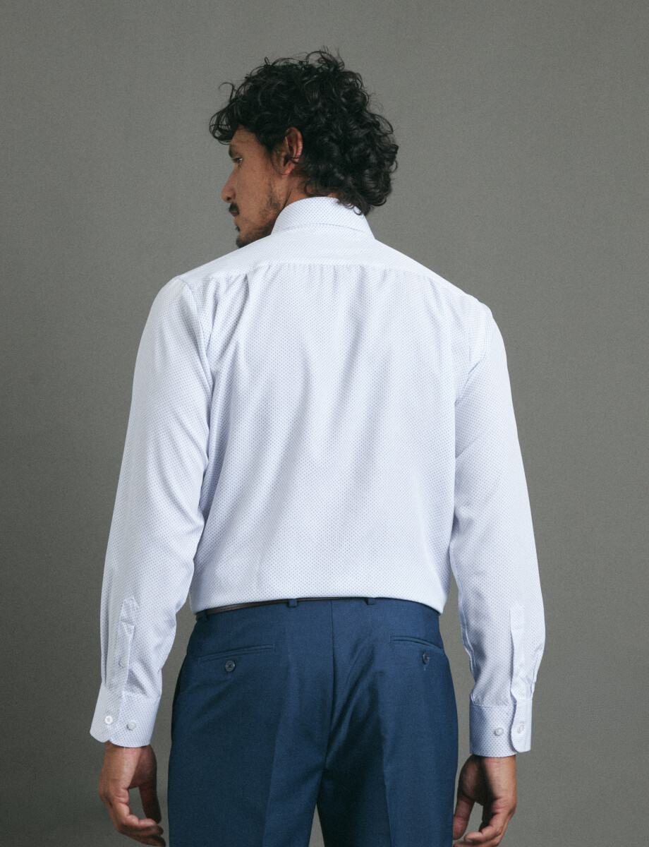 012679 CAMISA HARRINGTON LABEL Blanco/azul