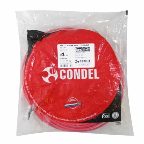 CABLE MULTIFILAR 4,00MM2 ROJO CONDEL CABLE MULTIFILAR 4,00MM2 ROJO CONDEL