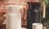 Jarra térmica recta 1L - plástico mango madera Negro