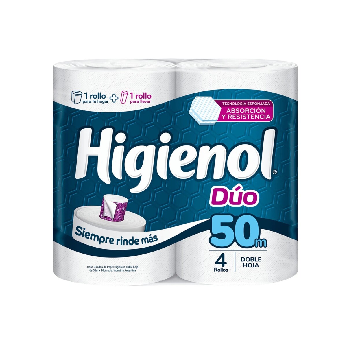 Papel Higiénico Higienol Duo C/aloe 50mts. 