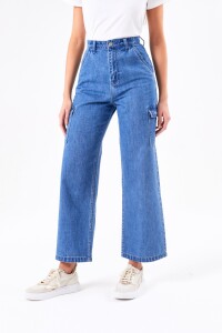 Cargo Wide Leg Denim Jean