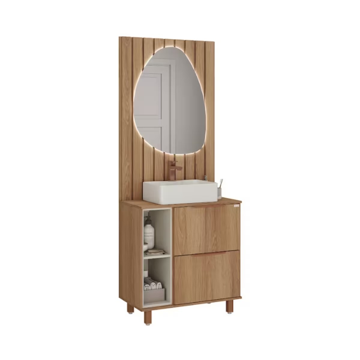 Mueble De Baño De Pie Livia 78 Cm Con Ripiado Sin Bacha 