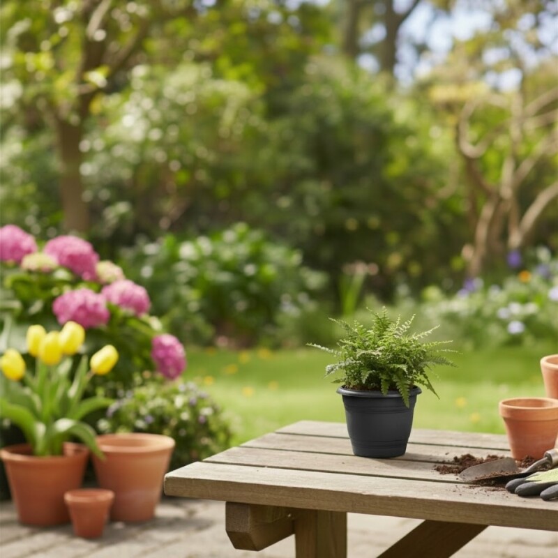 Maceta redonda 600 ml NEGRO