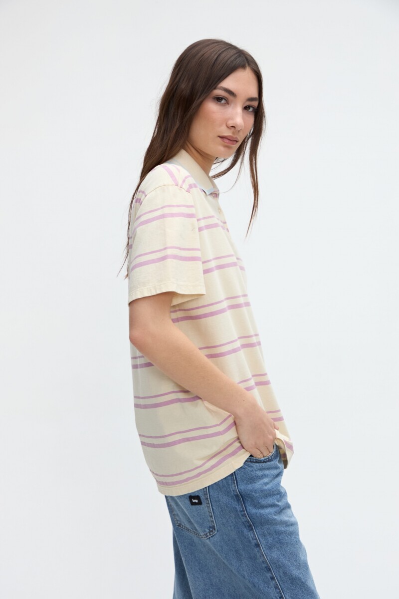 Remera polo Georgina - Manteca 