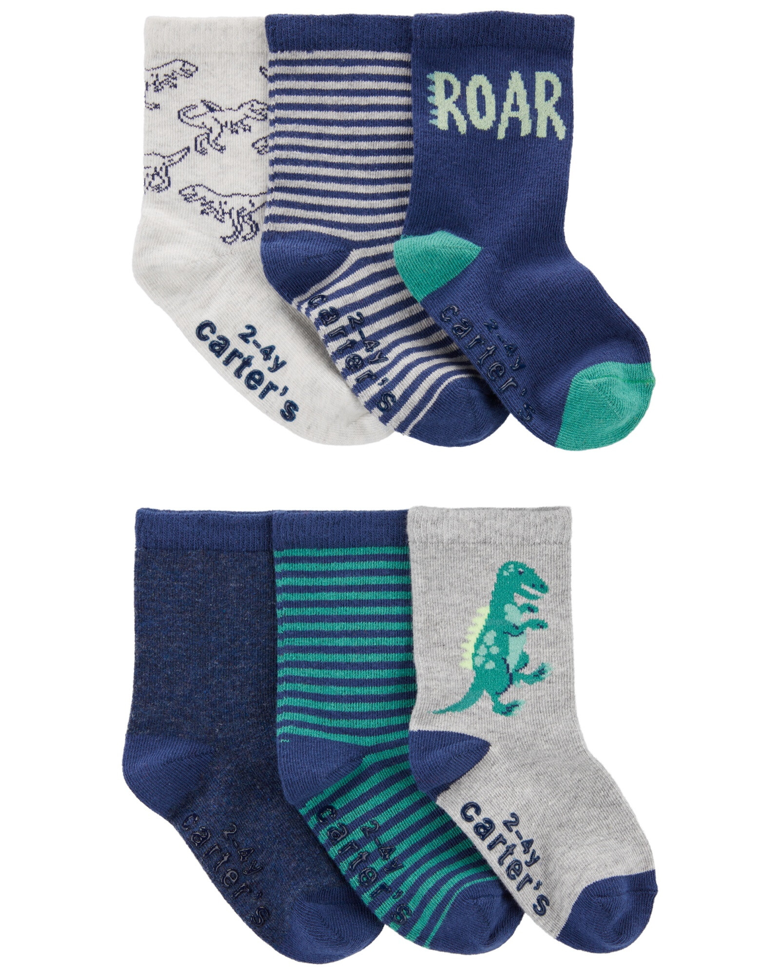 Pack seis pares de medias de algodón, diseño dino Pack seis pares de medias de algodón, diseño dino