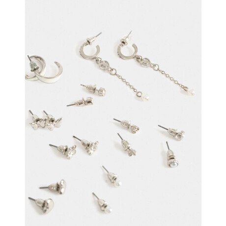 Aros Sets Perlas Plateado