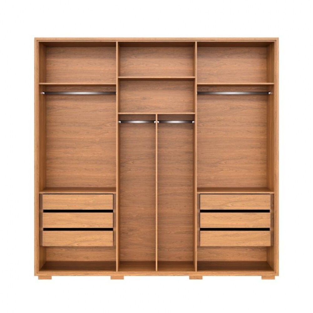 Ropero con Espejo 6 puertas - Moderna Marrón