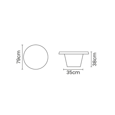 Mesa centro redonda "CONA" símil hormigón -TRAMONTINA TD0812