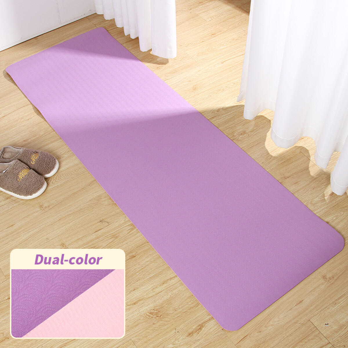 Yoga Mat Antideslizante - Bicolor - Púrpura - Rosa 