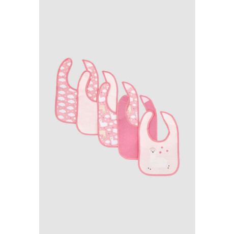 Set x5 babero para bebe ovejita Rosado