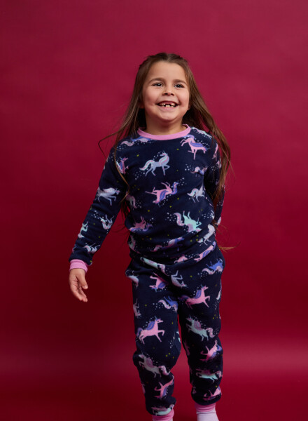 Pijama infantil polar unicornios Azul