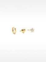 Set De Pendientes Con Circonitas - Plata De Ley 925 dorado