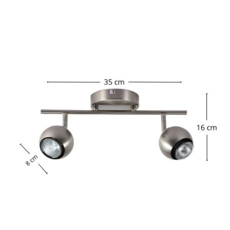 LUMINARIA DE ADOSAR GINA X2 Luminaria de Adosar Gina Doble Orientable Plateado