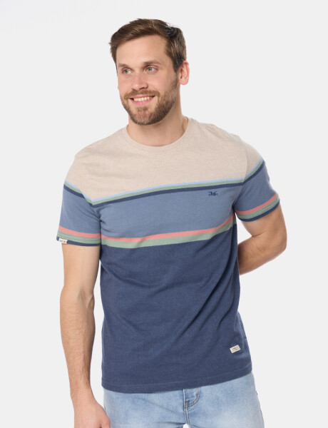 REMERA RAYADA Azul
