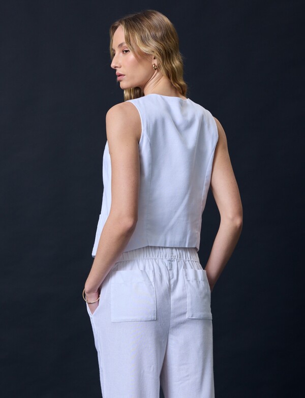 Chaleco Lino BLANCO