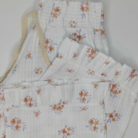 Pantalón blanco con flores nena Pantalón blanco con flores nena
