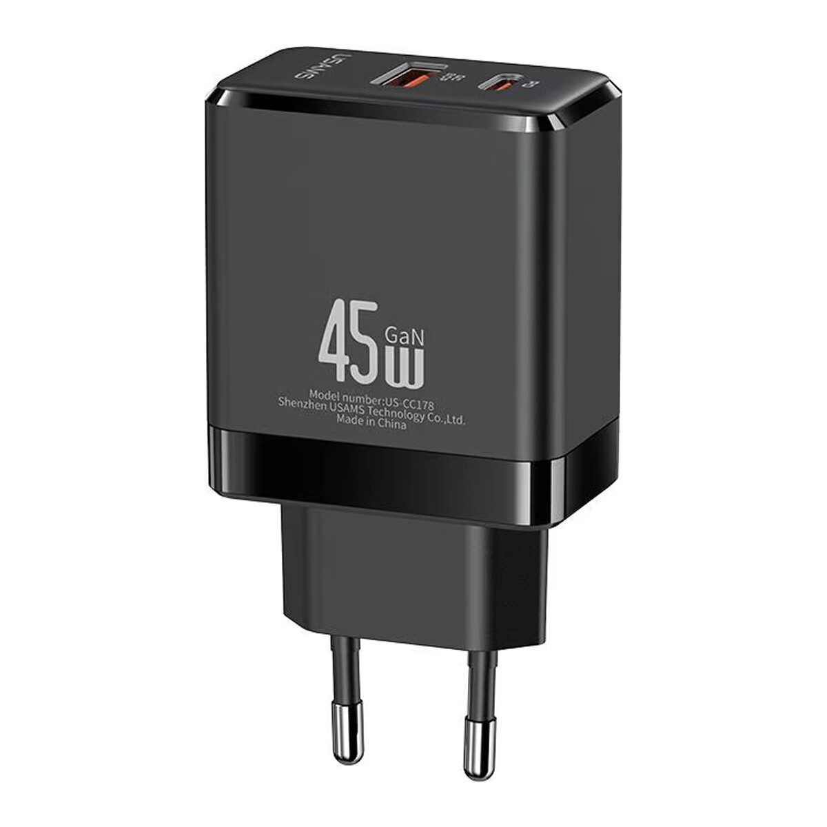 Cargador Para Viaje Gan Cc178 Usb C 45w - CARGADOR GAN 45W USBC USBA CC178 USAMS 