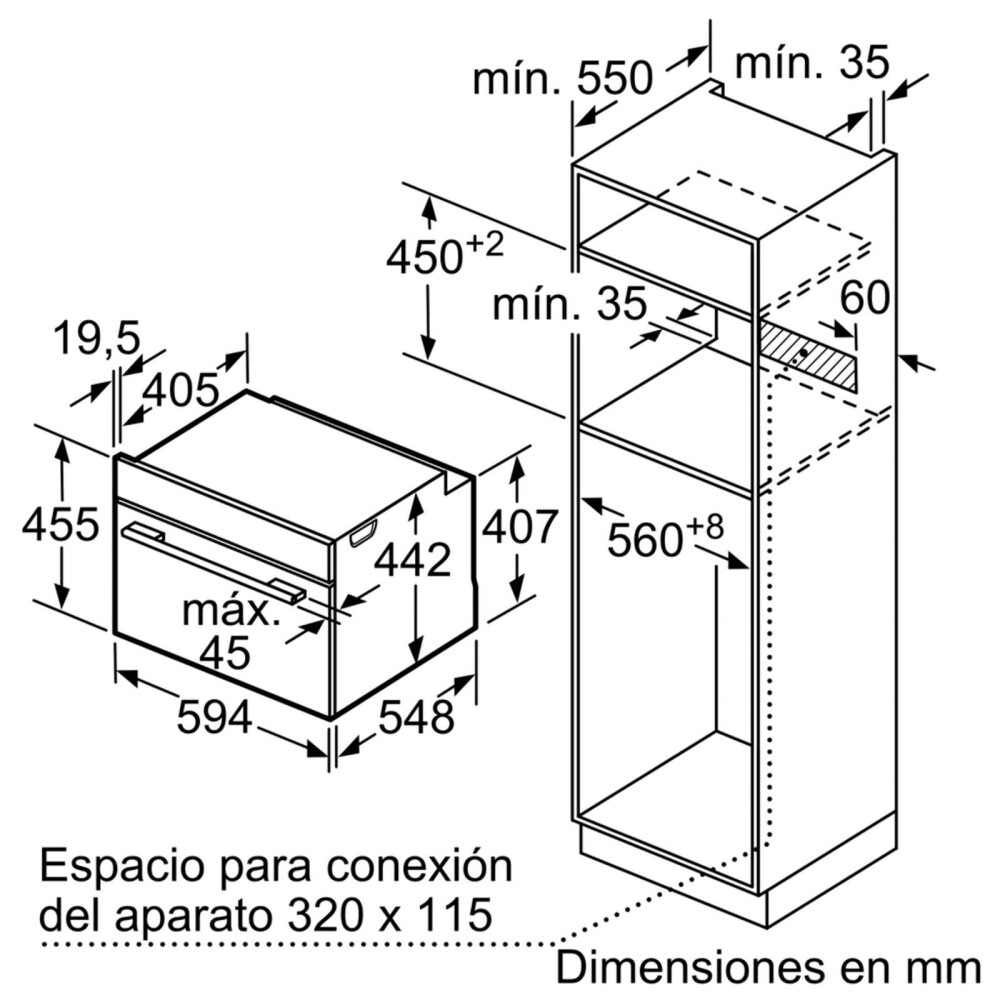 HORNO DE EMPOTRAR NEGRO RECLASIFICAR CBG633NS3