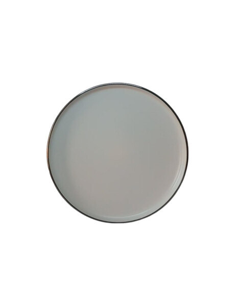 PLATO DE MESA CERAMICA D27CM BLANCO B/MARRON PLATO DE MESA CERAMICA D27CM BLANCO B/MARRON