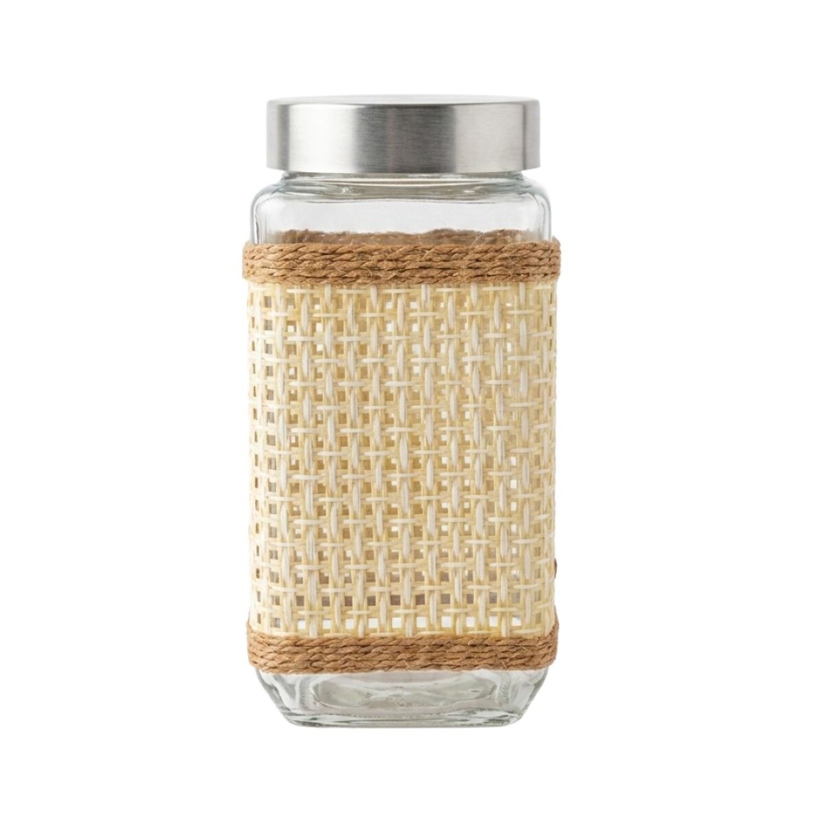 FRASCO DE VIDRIO C/TAPA PLATA 700ML 