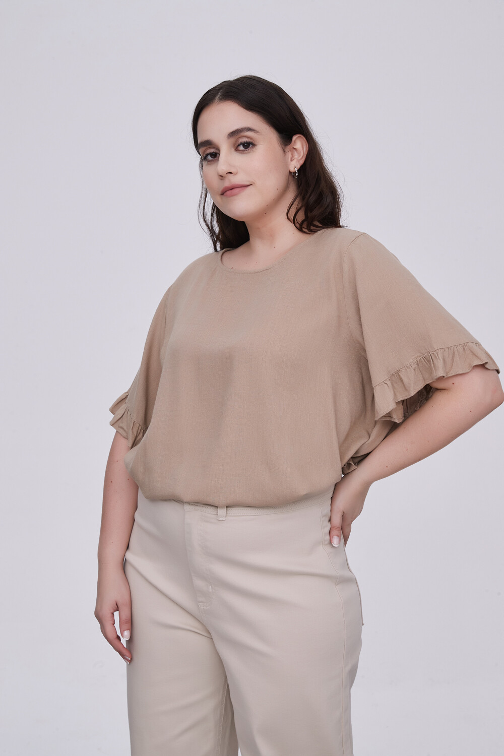 Blusa Abbas Beige Oscuro