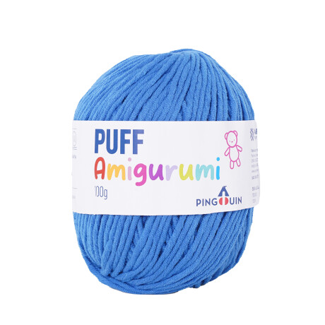 Puff Amigurumi azul bic