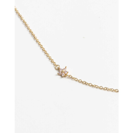 Collar Largo Florcitas Cubic Dorado