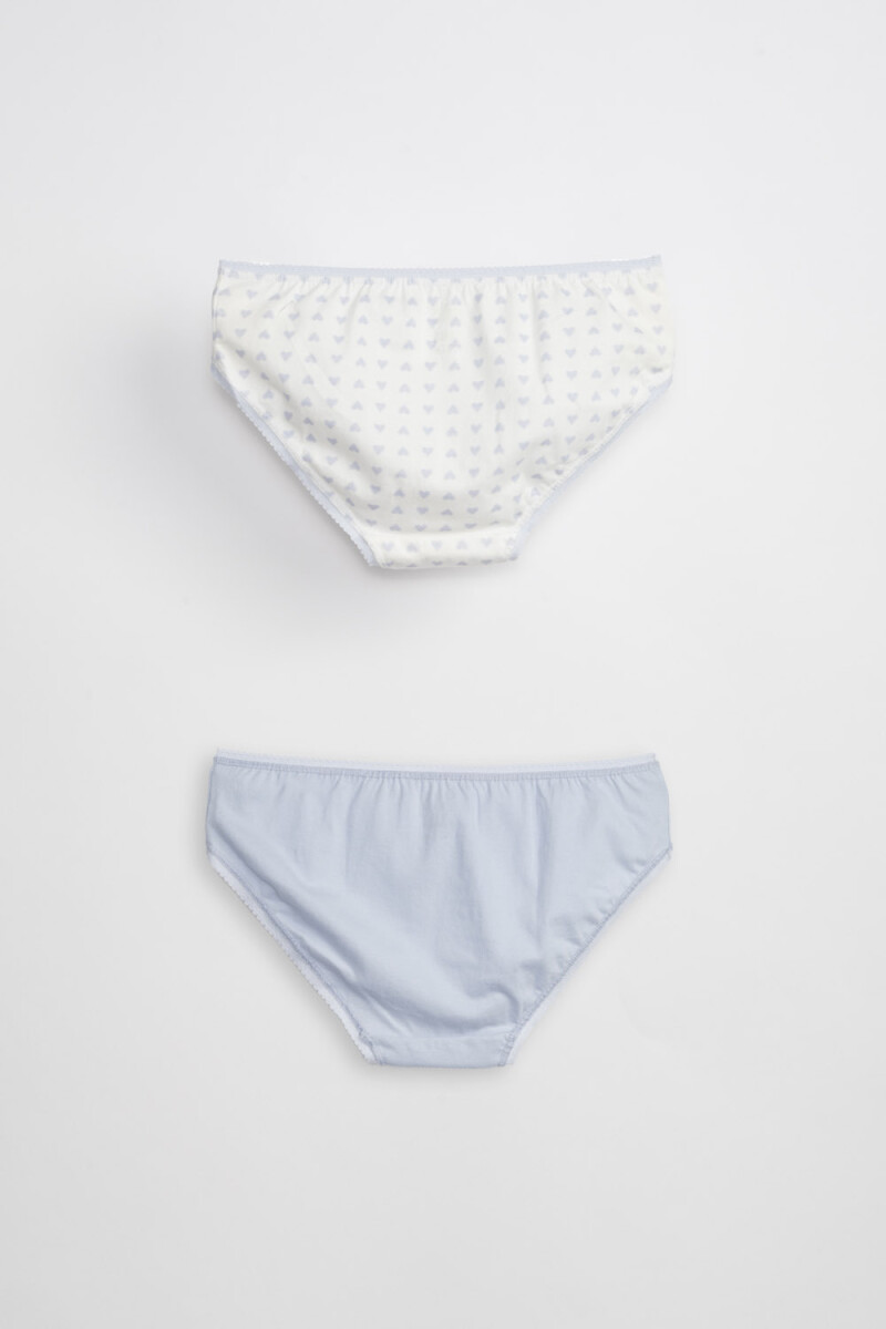 Pack x2 bombachas Corazones Celeste
