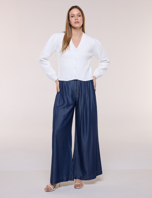 Cardigan Botones Forrados BLANCO