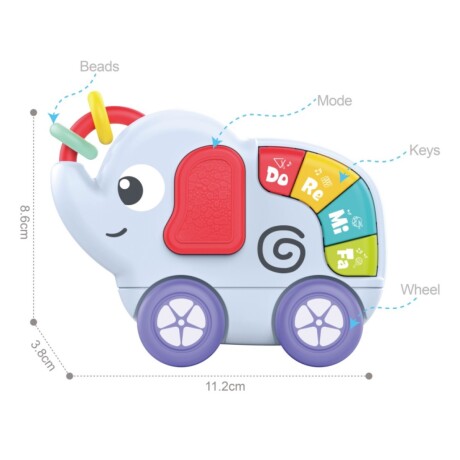 Piano Elefante Huanger con Luces y Sonidos CELESTE