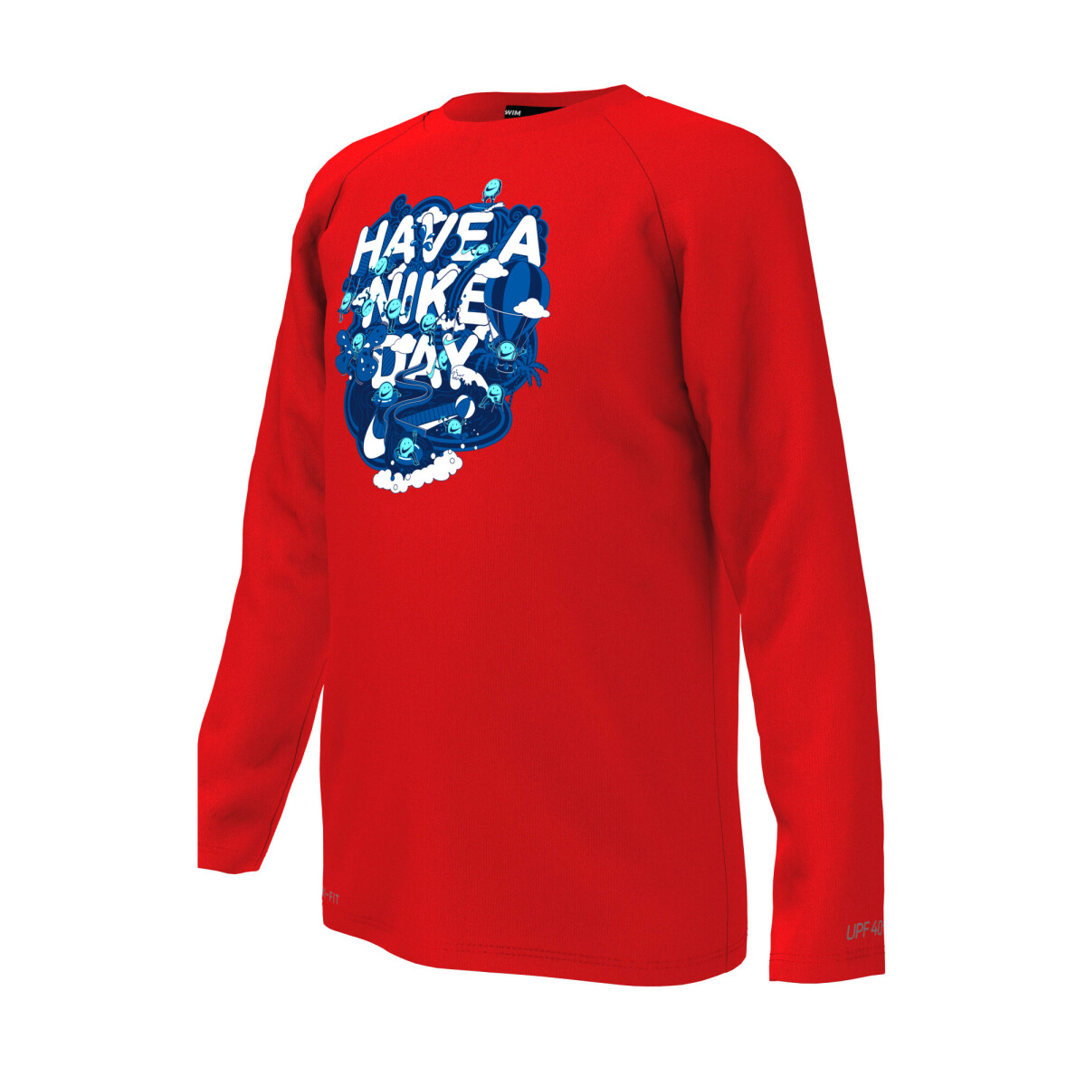 Camiseta Long Sleeve Hydroguard de Niño - Rojo 