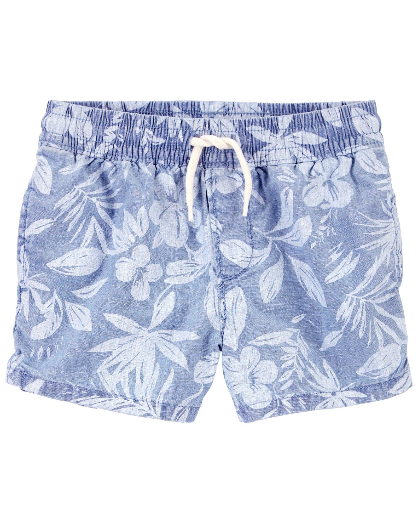 Short de chambray, diseño tropical Sin color