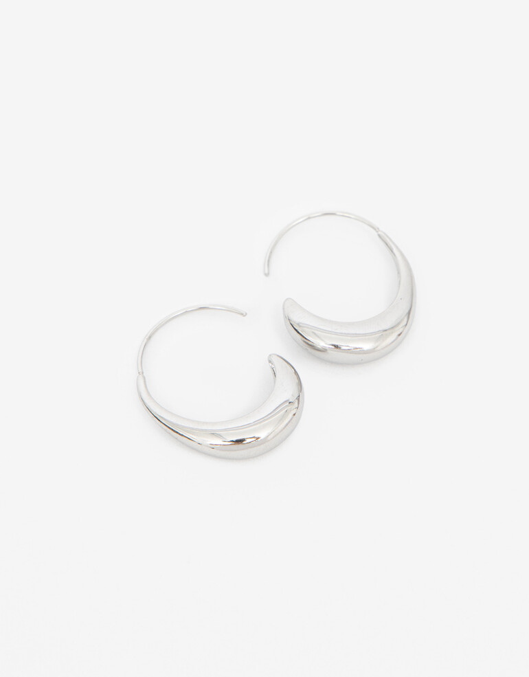 Aros Argollas Metal Aros Argolla De Acero Gota - Plateado