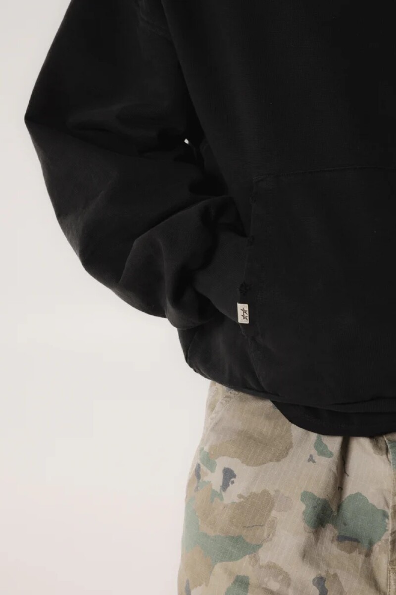 Stone Washed Black Icon Hoodie Negro