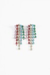 Caravanas largas strass party multicolor