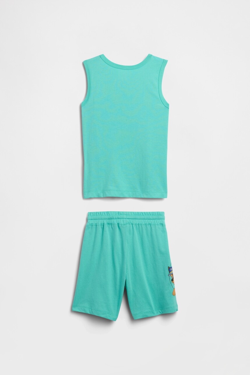 Set Musculosa Y Short Toddler Niño Water Garden Green