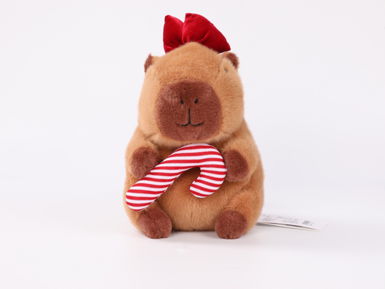 PELUCHE NAVIDEÑO DE 24 CM (CAPIBARA CON BASTÓN DE CARAMELO) 